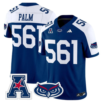 Personalized Florida Atlantic Owls 2026 Vapor Limited Jersey - Blue Alternate / Palm 561 Stitched