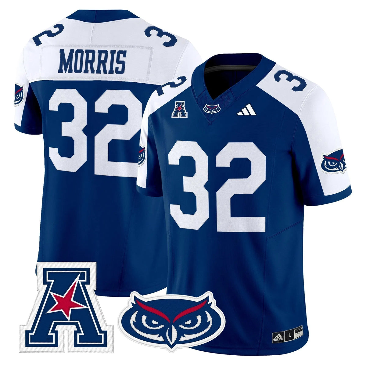 Personalized Florida Atlantic Owls 2026 Vapor Limited Jersey - Blue Alternate / Alfred Morris Stitched