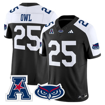 Personalized Florida Atlantic Owls 2026 Vapor Limited Jersey - Black Alternate / Owl Stitched