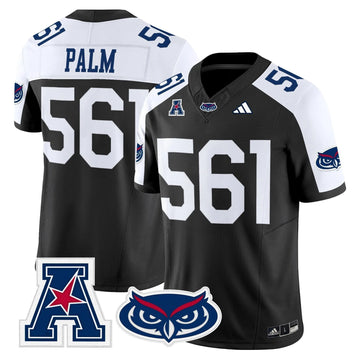 Personalized Florida Atlantic Owls 2026 Vapor Limited Jersey - Black Alternate / Palm 561 Stitched