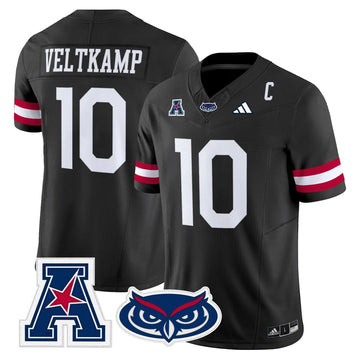 Personalized Florida Atlantic Owls 2026 Vapor Limited Jersey - Black / Caden Veltkamp Stitched