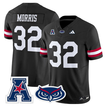 Personalized Florida Atlantic Owls 2026 Vapor Limited Jersey - Black / Alfred Morris Stitched