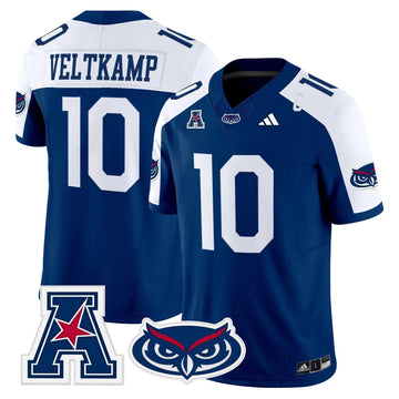 Personalized Florida Atlantic Owls 2026 Vapor Limited Jersey - Blue Alternate / Caden Veltkamp Stitched