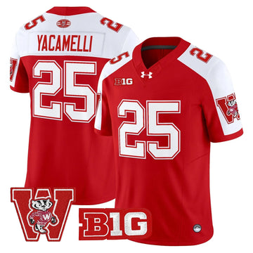 Personalized Wisconsin Badgers Throwback Vapor Limited Jersey - Red Alternate / Cade Yacamelli Stitched