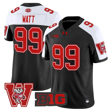 Personalized Wisconsin Badgers Throwback Vapor Limited Jersey - Black Alternate / J.J. Watt Stitched
