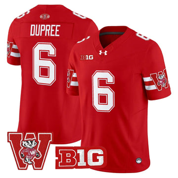 Personalized Wisconsin Badgers Throwback Vapor Limited Jersey - Red / Darrion Dupree Stitched