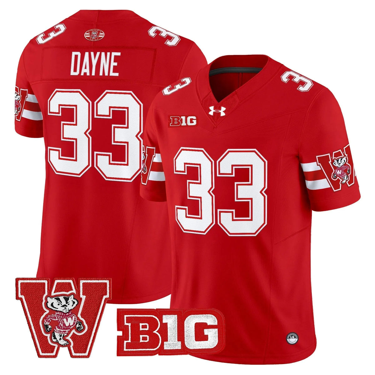 Personalized Wisconsin Badgers Throwback Vapor Limited Jersey - Red / Ron Dayne Stitched
