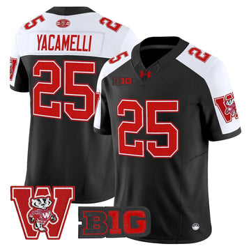 Personalized Wisconsin Badgers Throwback Vapor Limited Jersey - Black Alternate / Cade Yacamelli Stitched
