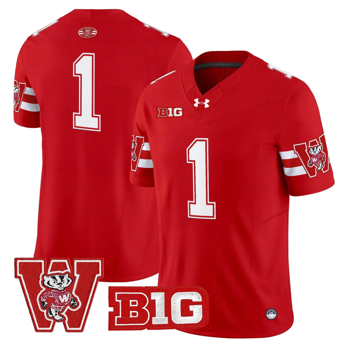 Personalized Wisconsin Badgers Throwback Vapor Limited Jersey - Red / #1 Team Stitched