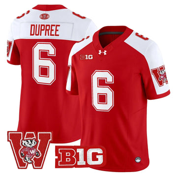 Personalized Wisconsin Badgers Throwback Vapor Limited Jersey - Red Alternate / Darrion Dupree Stitched