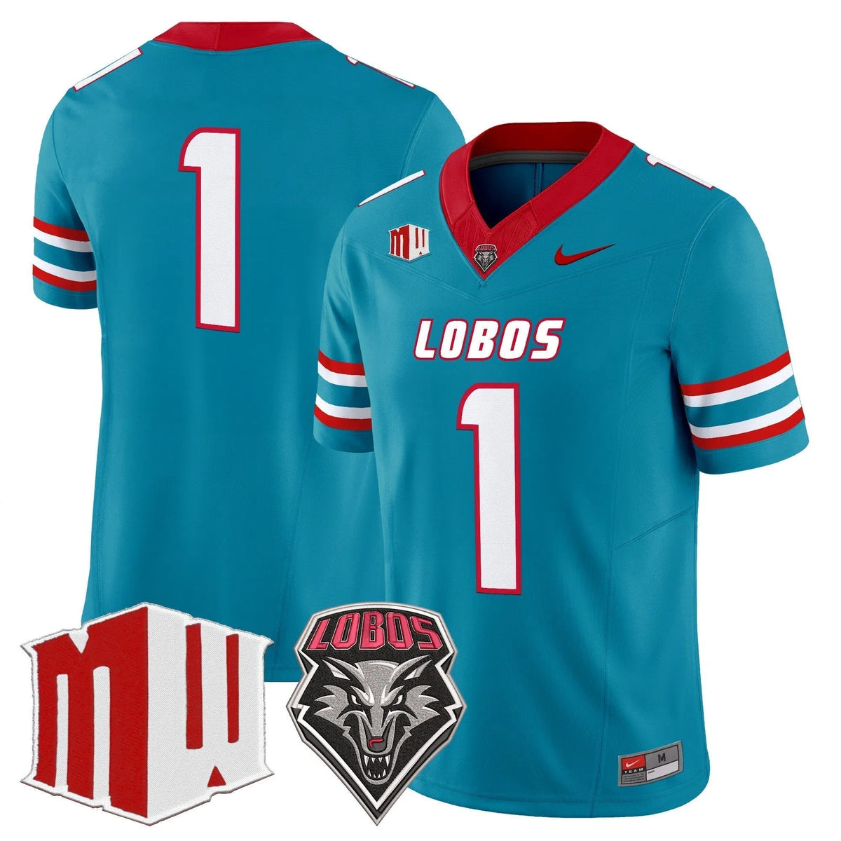 Personalized New Mexico Lobos 2026 Vapor Limited Jersey - Turquoise / #1 Team Stitched