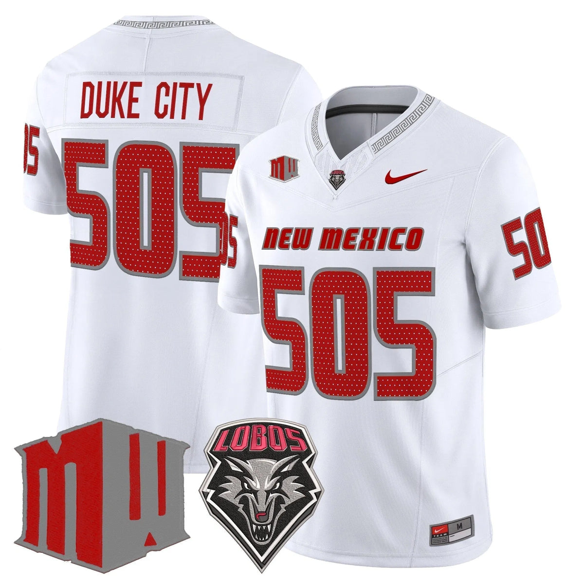 Personalized New Mexico Lobos 2026 Vapor Limited Jersey - White / Duke City 505 Stitched
