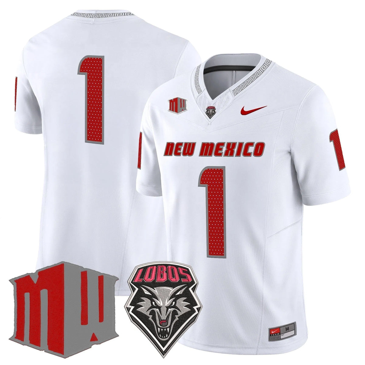 Personalized New Mexico Lobos 2026 Vapor Limited Jersey - White / #1 Team Stitched