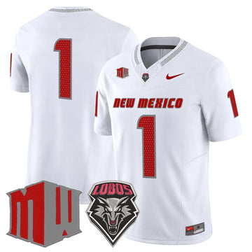 Personalized New Mexico Lobos 2026 Vapor Limited Jersey - White / #1 Team Stitched
