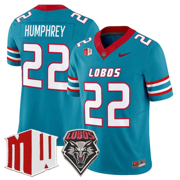 Personalized New Mexico Lobos 2026 Vapor Limited Jersey - Turquoise / Scottre Humphrey Stitched