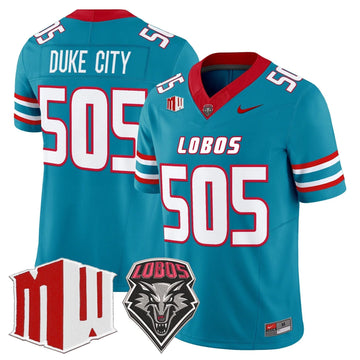 Personalized New Mexico Lobos 2026 Vapor Limited Jersey - Turquoise / Duke City 505 Stitched