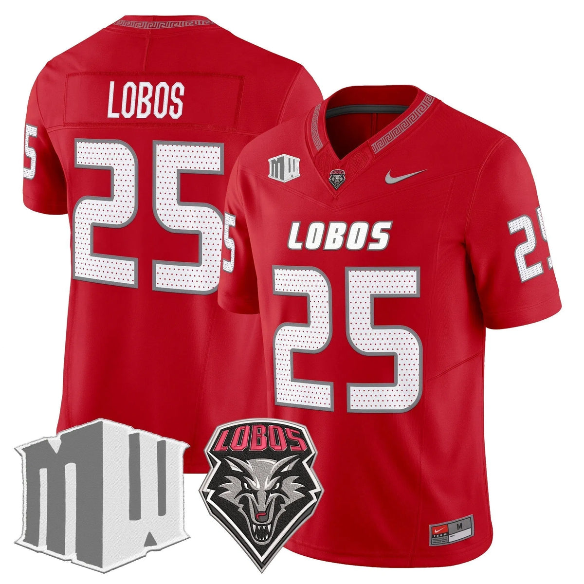 Personalized New Mexico Lobos 2026 Vapor Limited Jersey - Red / #25 Lobos Stitched