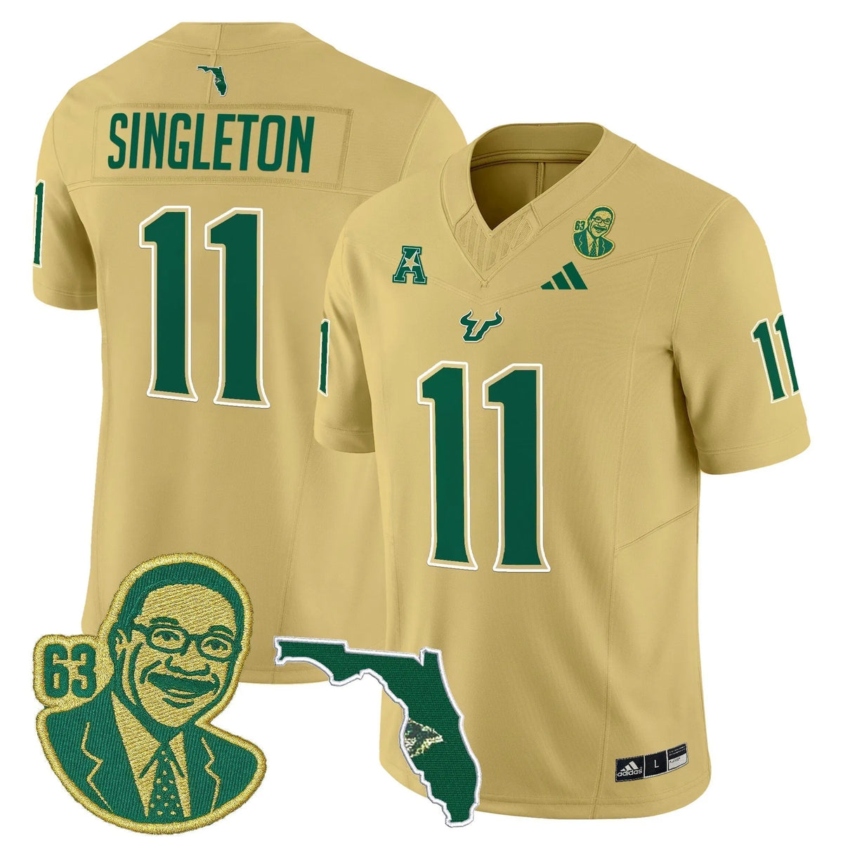 Personalized South Florida Bulls 'Lee Roy Selmon Legacy Edition' Vapor Limited Jersey - Gold / Keshaun Singleton Stitched