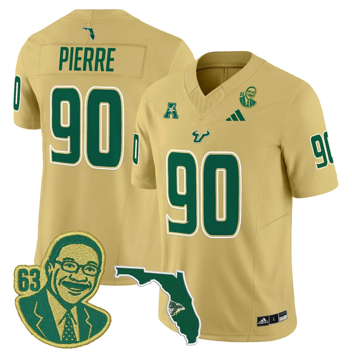 Personalized South Florida Bulls 'Lee Roy Selmon Legacy Edition' Vapor Limited Jersey - Gold / Jason Pierre Stitched