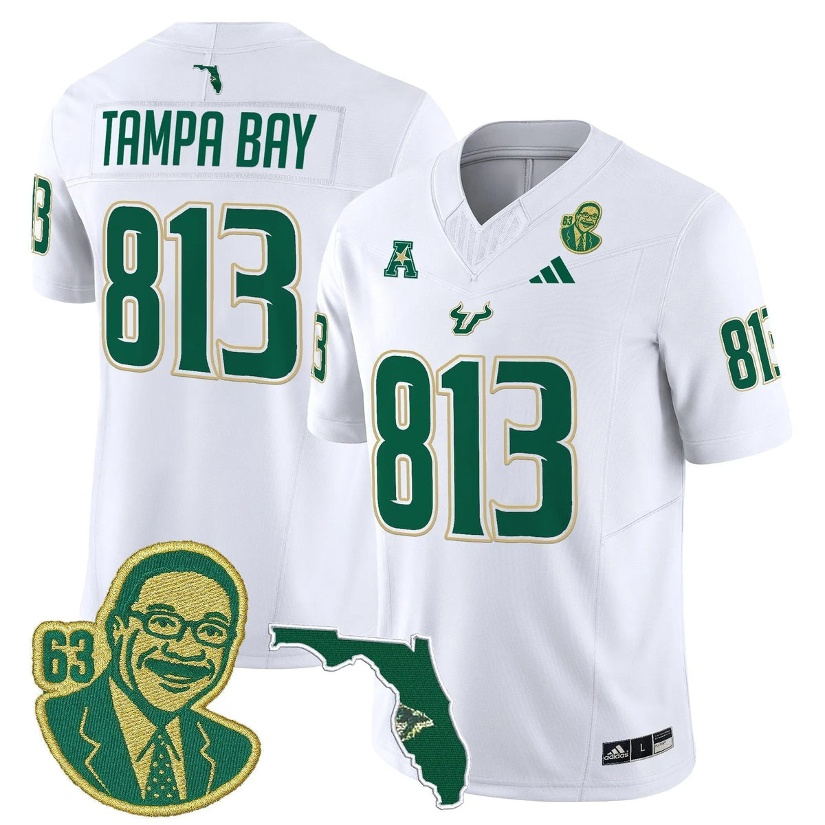 Personalized South Florida Bulls 'Lee Roy Selmon Legacy Edition' Vapor Limited Jersey - White / Tampa Bay 813 Stitched