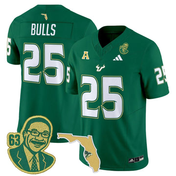 Personalized South Florida Bulls 'Lee Roy Selmon Legacy Edition' Vapor Limited Jersey - Green / #25 Bulls Stitched