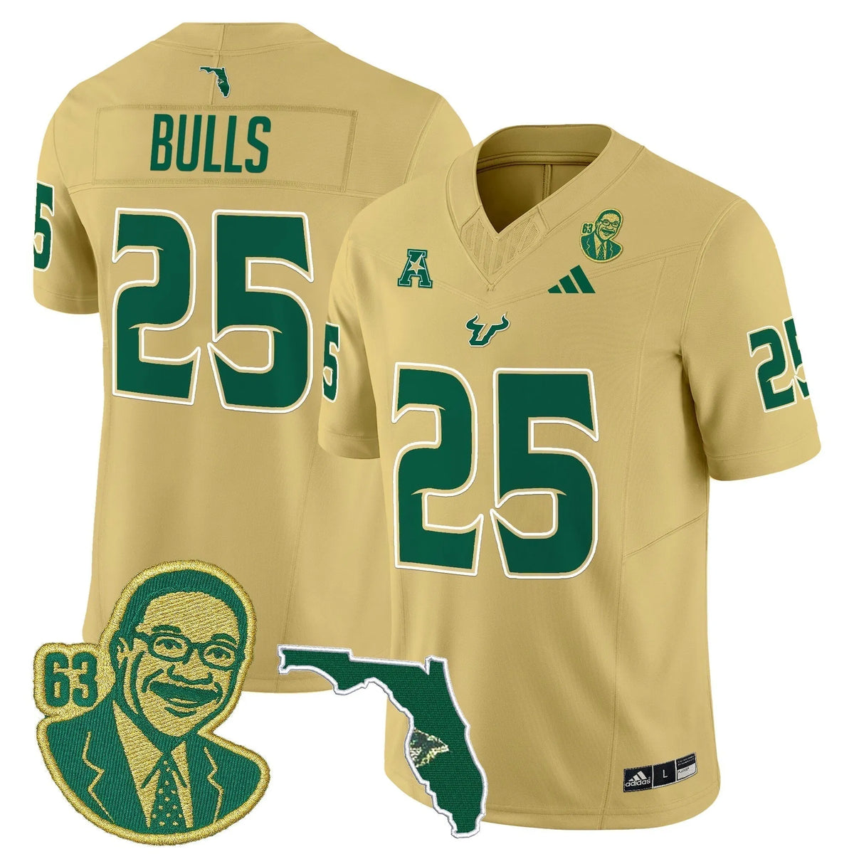 Personalized South Florida Bulls 'Lee Roy Selmon Legacy Edition' Vapor Limited Jersey - Gold / #25 Bulls Stitched