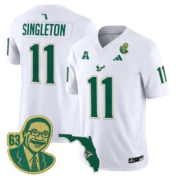 Personalized South Florida Bulls 'Lee Roy Selmon Legacy Edition' Vapor Limited Jersey - White / Keshaun Singleton Stitched