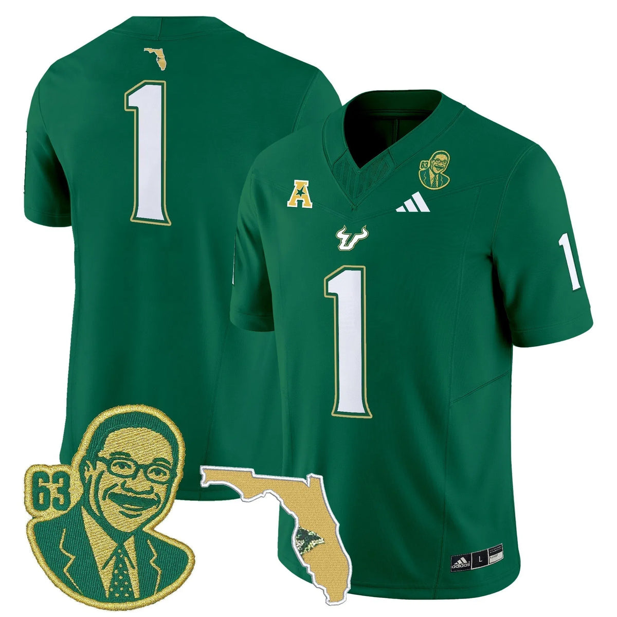 Personalized South Florida Bulls 'Lee Roy Selmon Legacy Edition' Vapor Limited Jersey - Green / #1 Team Stitched
