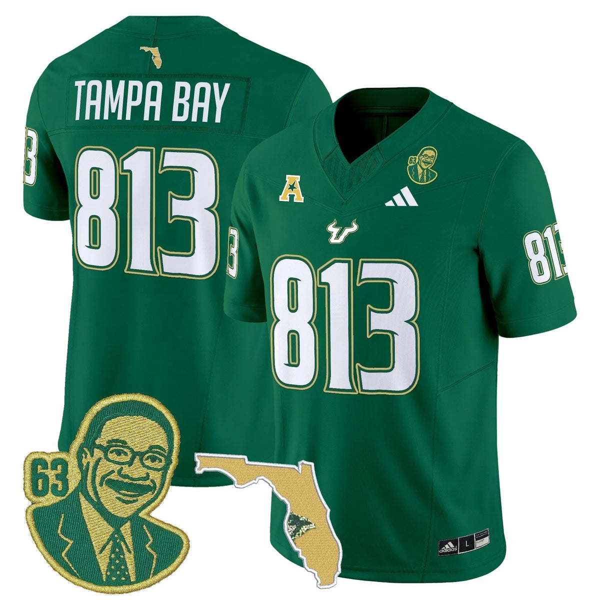 Personalized South Florida Bulls 'Lee Roy Selmon Legacy Edition' Vapor Limited Jersey - Green / Tampa Bay 813 Stitched