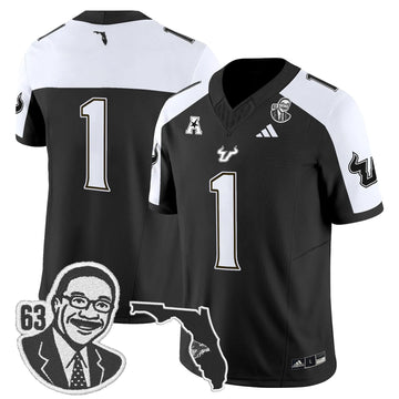 Personalized South Florida Bulls 'Lee Roy Selmon Legacy Edition' Vapor Limited Jersey - Black Alternate / #1 Team Stitched