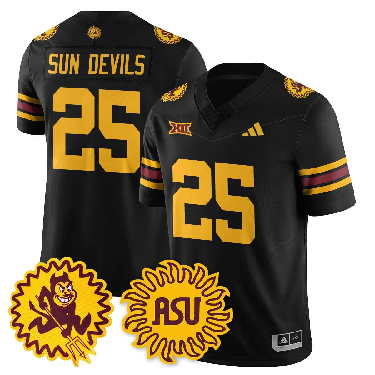 Personalized ASSD 1975 Throwback Uniform - Black / Sun Devils Stitched