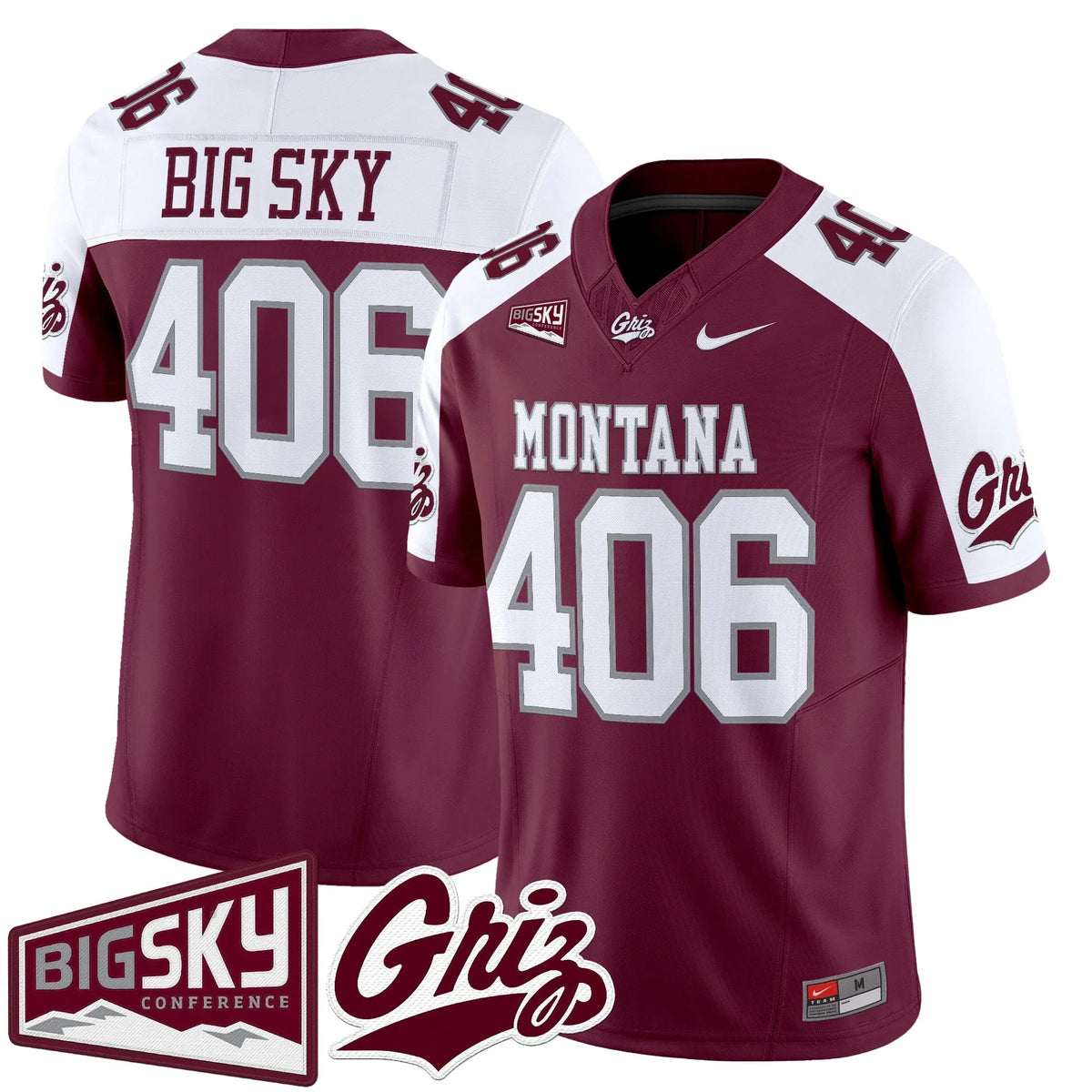 Personalized MG 2026 Vapor Limited Jersey - Maroon Alternate / Big Sky 406 Stitched