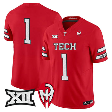 Personalized TTU 'Too Cold' Vapor Limited Jersey - Mahomes Collection - Red / #1 Team Stitched