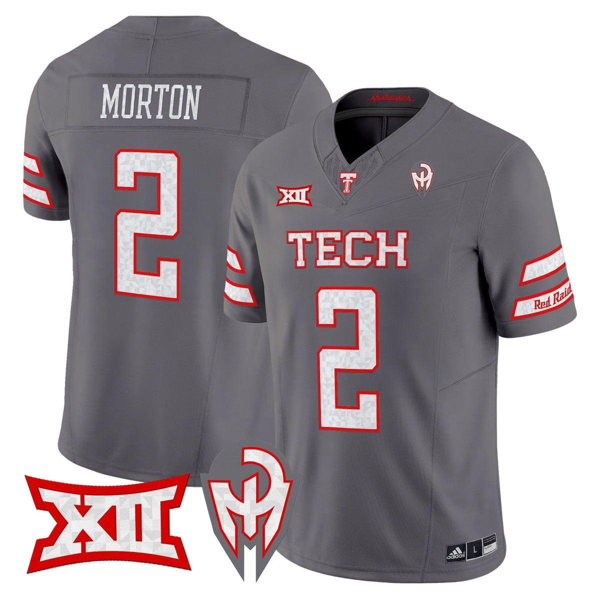 Personalized TTU 'Too Cold' Vapor Limited Jersey - Mahomes Collection - Gray / Behren Morton Stitched