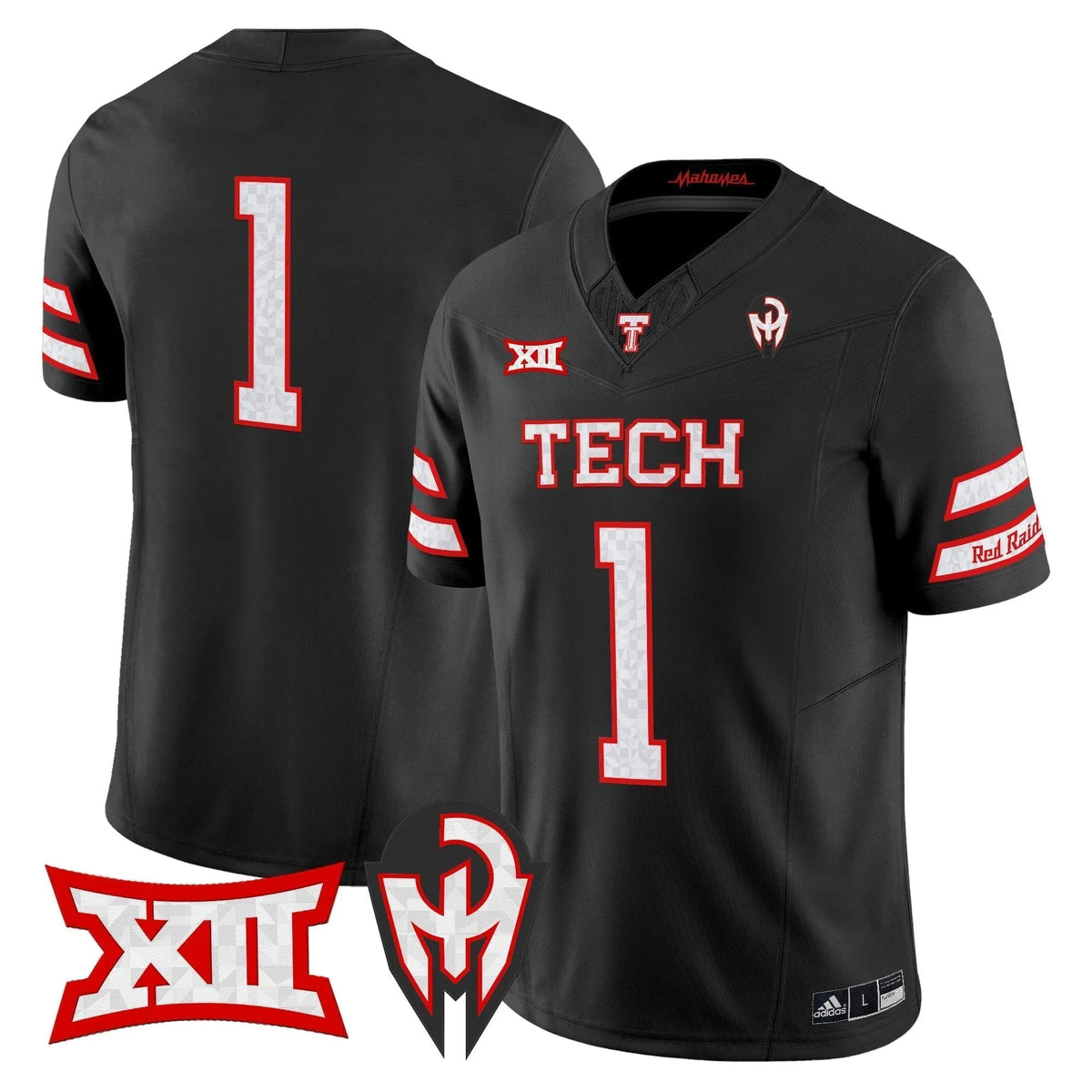 Personalized TTU 'Too Cold' Vapor Limited Jersey - Mahomes Collection - Black / #1 Team Stitched
