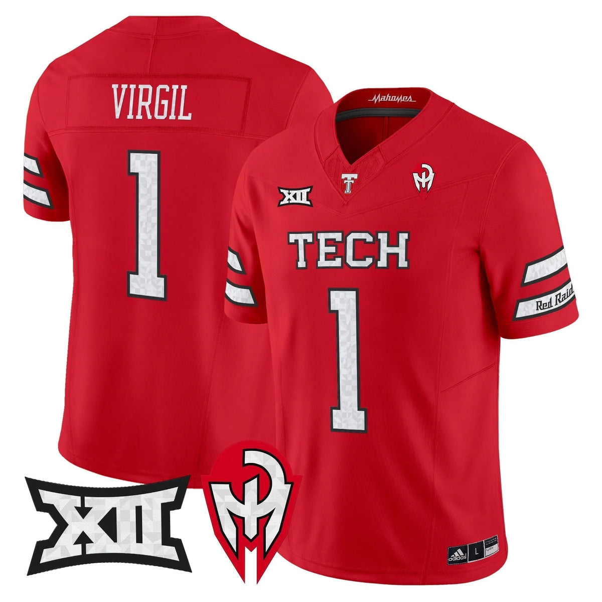 Personalized TTU 'Too Cold' Vapor Limited Jersey - Mahomes Collection - Red / Reggie Virgil Stitched