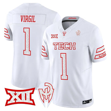Personalized TTU 'Too Cold' Vapor Limited Jersey - Mahomes Collection - White / Reggie Virgil Stitched