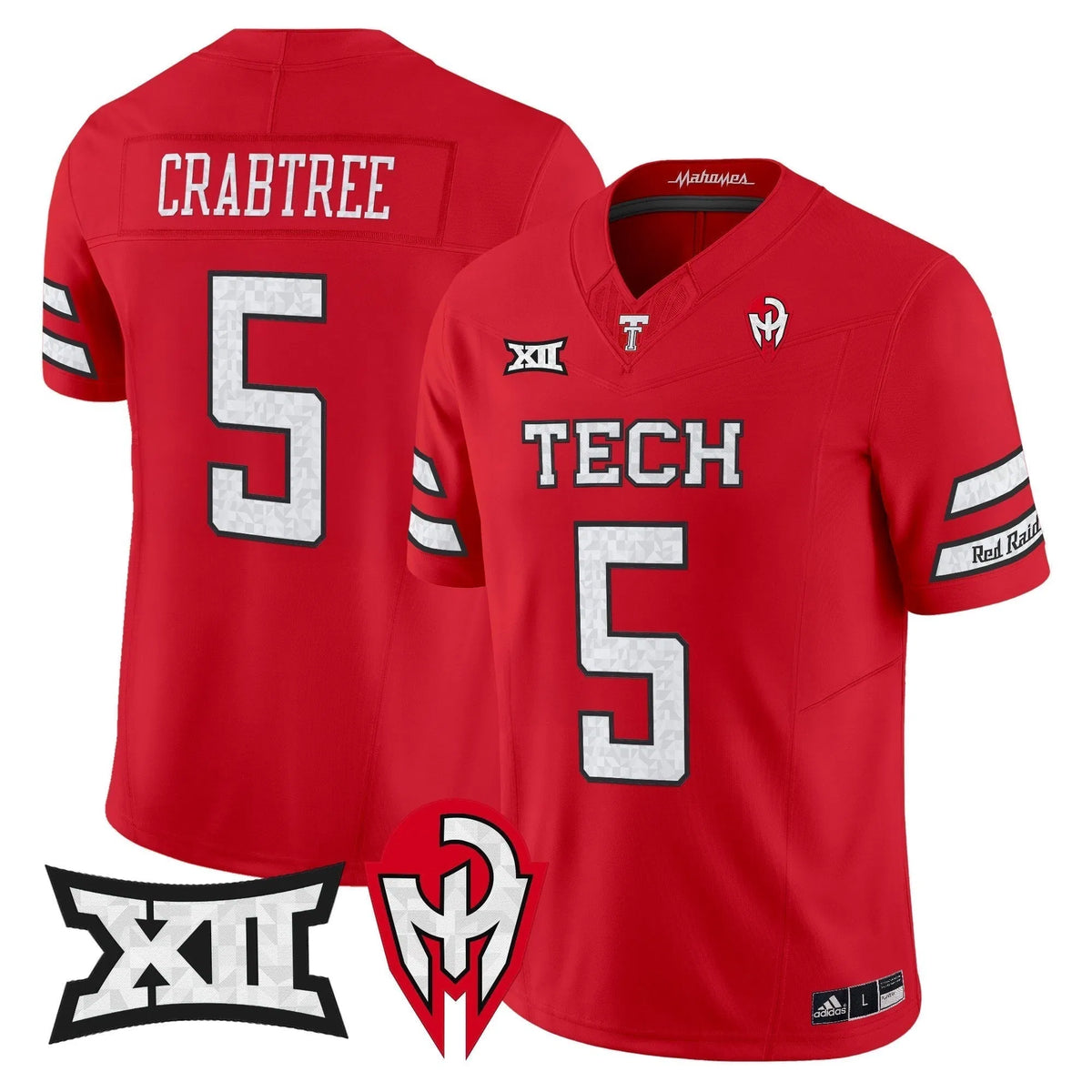 Personalized TTU 'Too Cold' Vapor Limited Jersey - Mahomes Collection - Red / Michael Crabtree Stitched