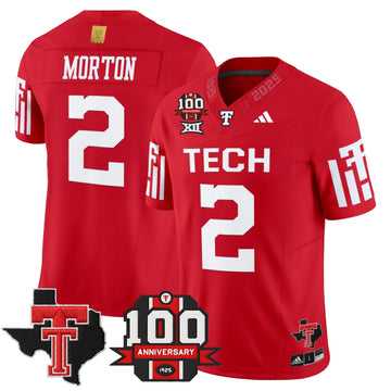 Personalized TTU 2026 Vapor Limited Jersey - 100th Anniversary & Texas Patch - Red / Behren Morton Stitched