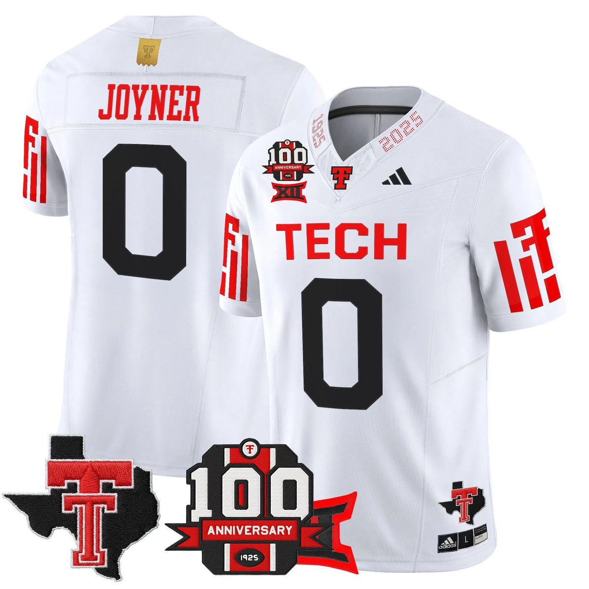 Personalized TTU 2026 Vapor Limited Jersey - 100th Anniversary & Texas Patch - White / Quinten Joyner Stitched