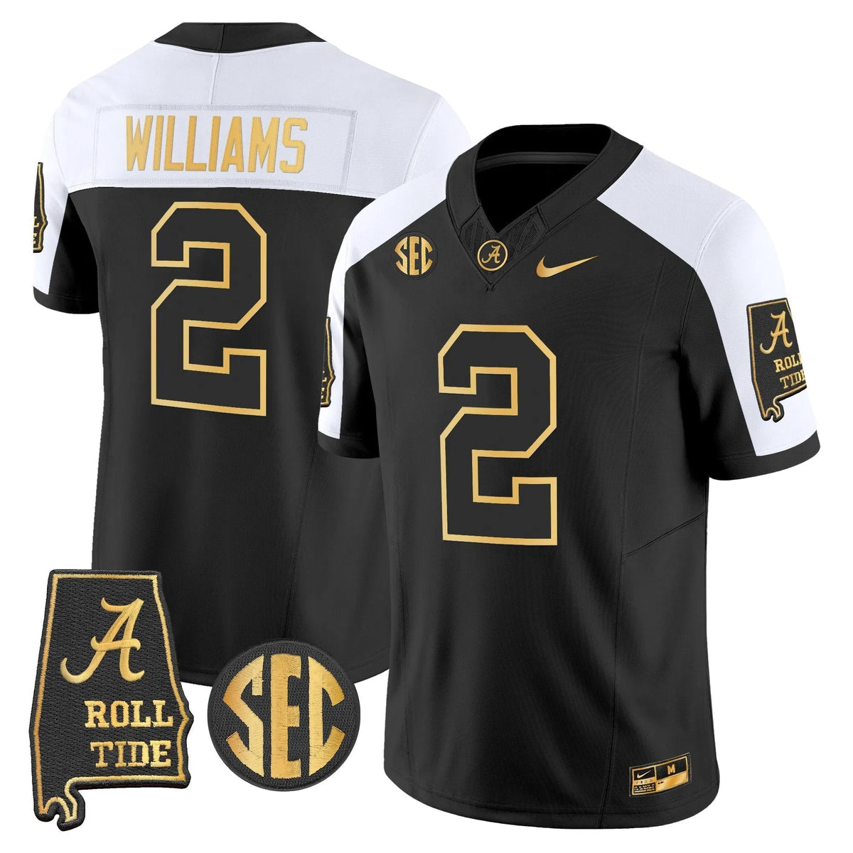 Personalized BAMA 2026 Gold Vapor Limited Jersey - Alabama Map - Alternate / Ryan Williams Stitched