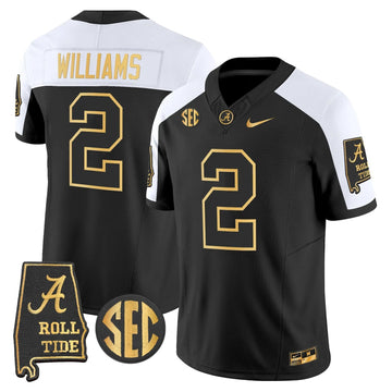 Personalized BAMA 2026 Gold Vapor Limited Jersey - Alabama Map - Alternate / Ryan Williams Stitched