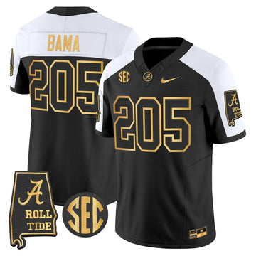 Personalized BAMA 2026 Gold Vapor Limited Jersey - Alabama Map - Alternate / Bama 205 Stitched