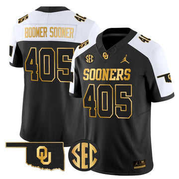 Personalized OU 2026 Gold Vapor Limited Jersey - Stitched - Alternate / Boomer Sooner 405 Stitched