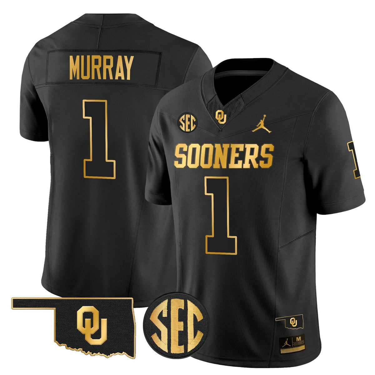 Personalized OU 2026 Gold Vapor Limited Jersey - Stitched - Black Gold / Kyler Murray Stitched