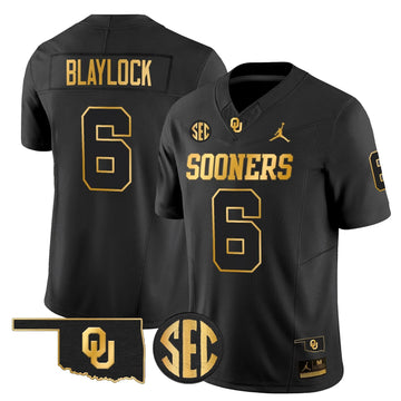 Personalized OU 2026 Gold Vapor Limited Jersey - Stitched - Black Gold / Tory Blaylock Stitched