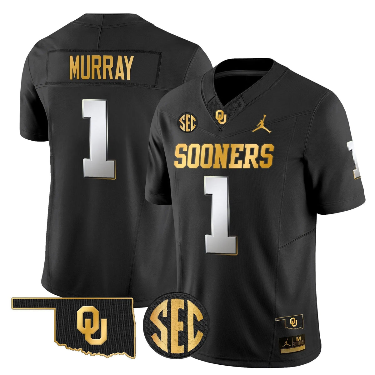 Personalized OU 2026 Gold Vapor Limited Jersey - Stitched - Black Limited / Kyler Murray Stitched