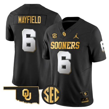 Personalized OU 2026 Gold Vapor Limited Jersey - Stitched - Black Limited / Baker Mayfield Stitched