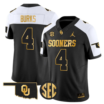 Personalized OU 2026 Gold Vapor Limited Jersey - Stitched - Alternate / Deion Burks Stitched