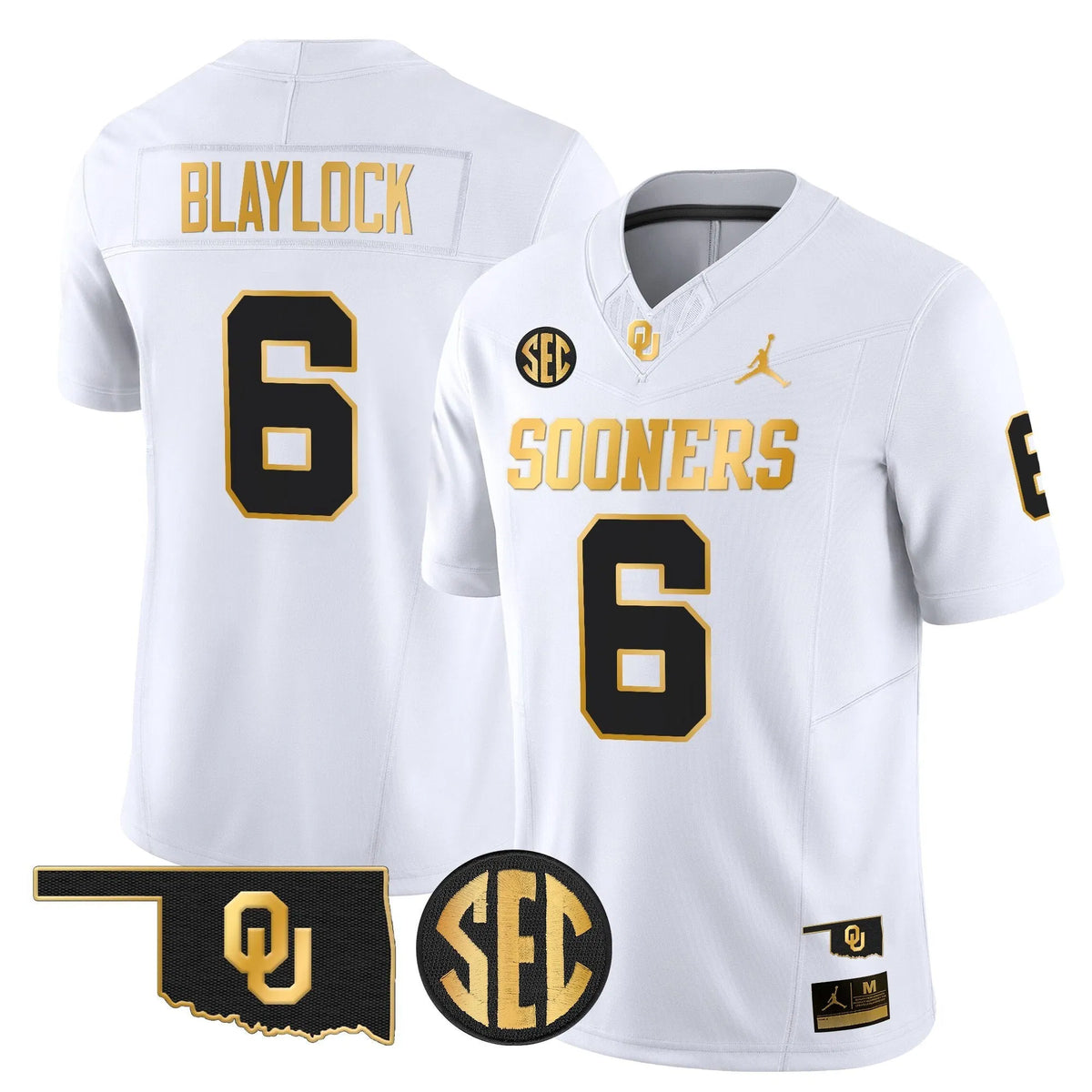 Personalized OU 2026 Gold Vapor Limited Jersey - Stitched - White Gold / Tory Blaylock Stitched